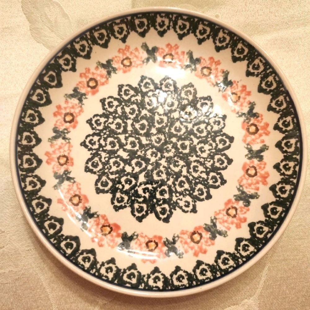 New,never used "Meadow Breeze" Polish Pottery 8" Dia. Dessert/Salad Plate
